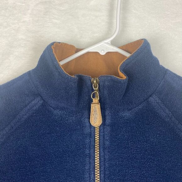 Straight Down Sweater Mens Extra Large Blue 1/4 Zip Pullover Pockets Made In USA - Picture 6 of 10